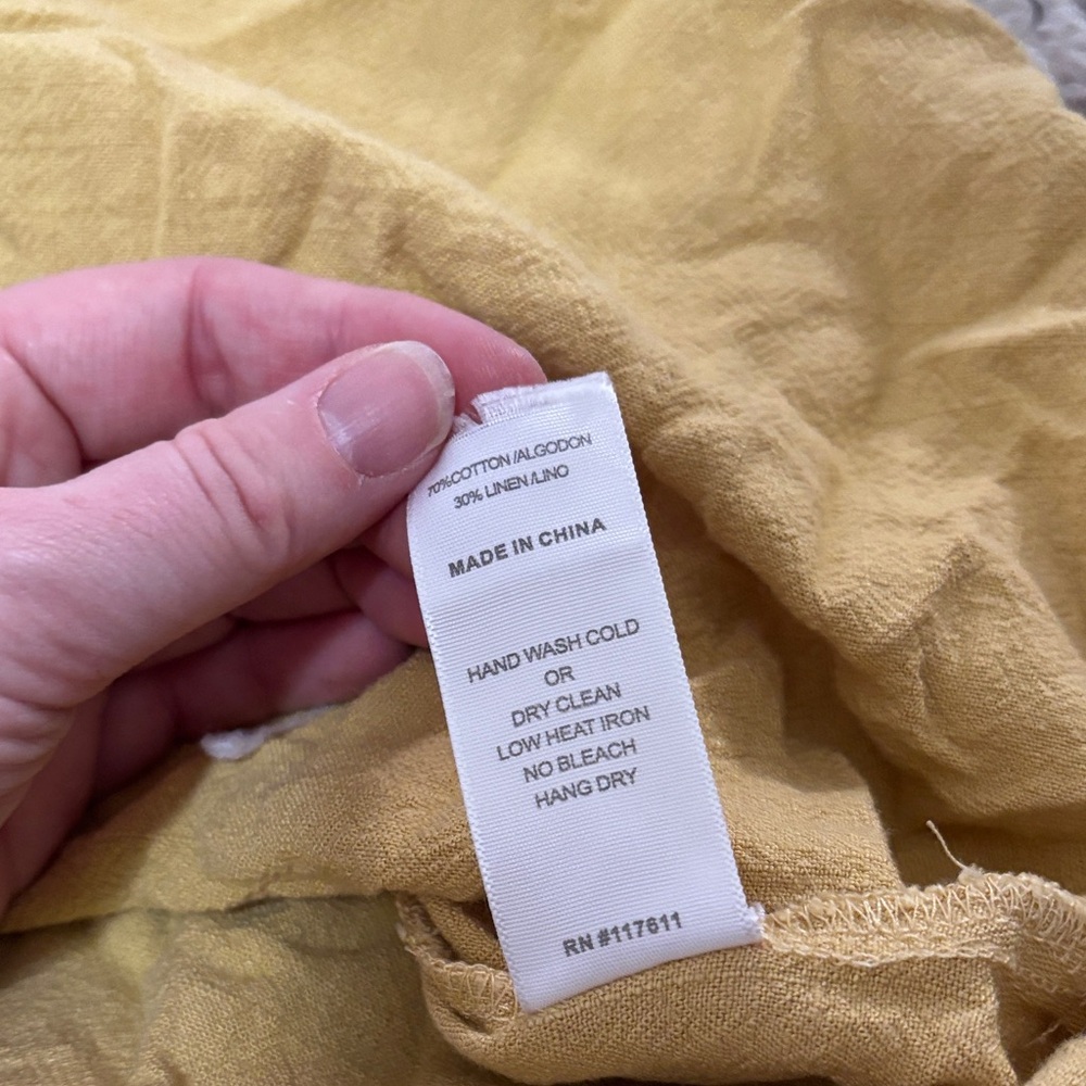 Amazon Essentials Mustard Button-Front Mini Dress - Picture 2 of 3